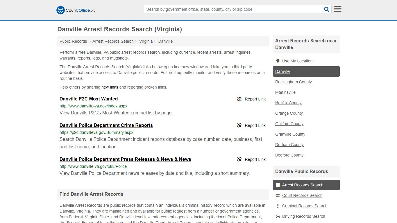 Arrest Records Search - Danville, VA (Arrests & Mugshots)